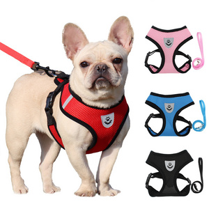 Cat private label reflective dog harness and leash sets custom designer dog harness