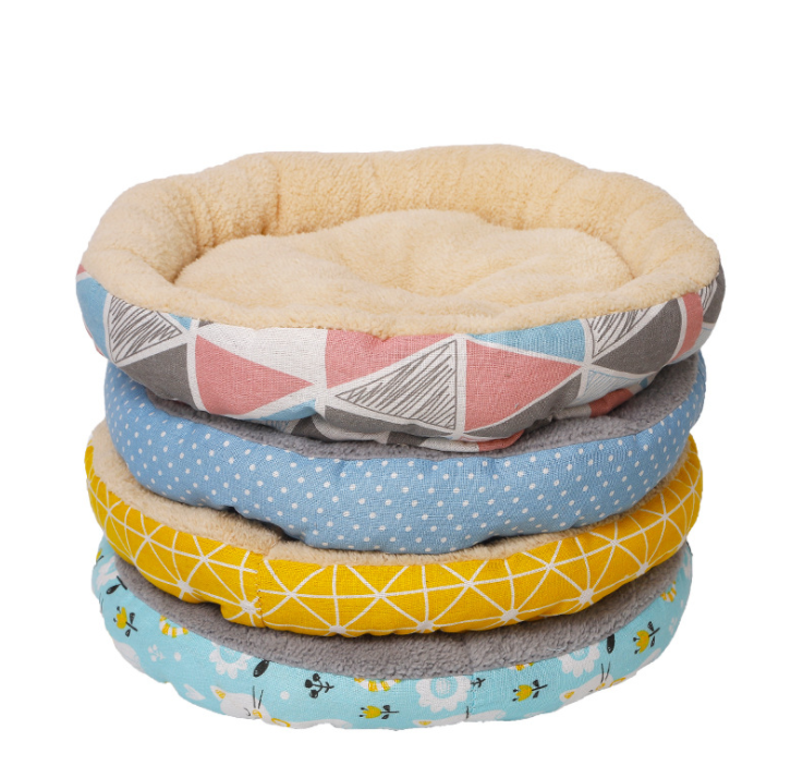 China Cute Modern Bed Cat Round Designer Canvas Cheap Pet Supplies Dog Bed