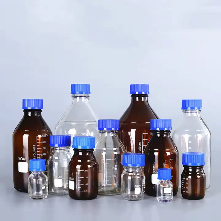 Laboratory Media Reagent Glass Bottle Glass Clear Narrow Mouth GL45 Reagent Bottle 100 ml 250 ml 500 ml