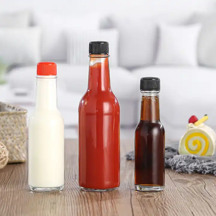 Best Price 3oz 5oz Empty Spice Dressing Chili Table Glass Salad BBQ Hot Sauce Bottle With Leak Proof Cap