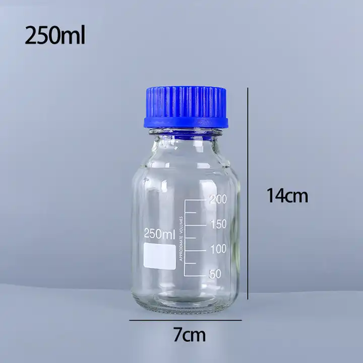 Laboratory Media Reagent Glass Bottle Glass Clear Narrow Mouth GL45 Reagent Bottle 100 ml 250 ml 500 ml