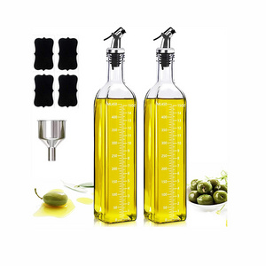 Online Hot 17oz Empty Glass Olive Oil Storage Dispenser Bottle for Kitchen Oil and Vinegar Dispenser Set