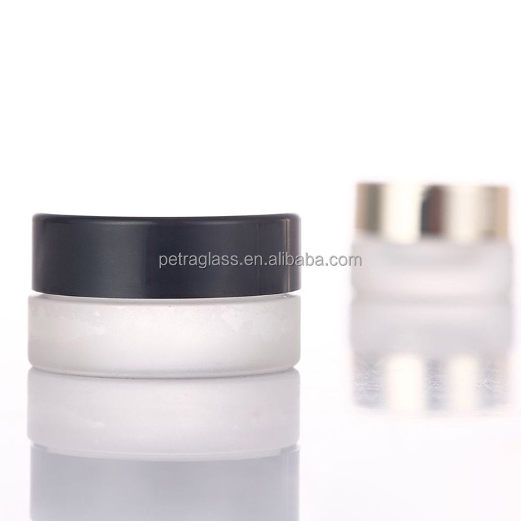 Hot Sale 3g 5g Mini Clear Frosted Glass Cosmetic Bottle Empty Round Glass Eye Cream Jars