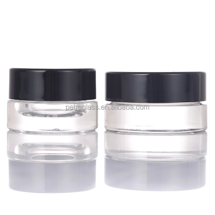 Hot Sale 3g 5g Mini Clear Frosted Glass Cosmetic Bottle Empty Round Glass Eye Cream Jars