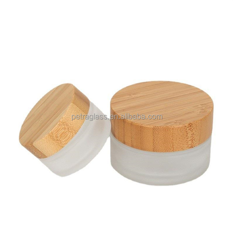 Best Sale 5ml 10ml 5g Cosmetics Empty Frosted Container Face Cream Eye Cream Glass Jar with Bamboo Lid