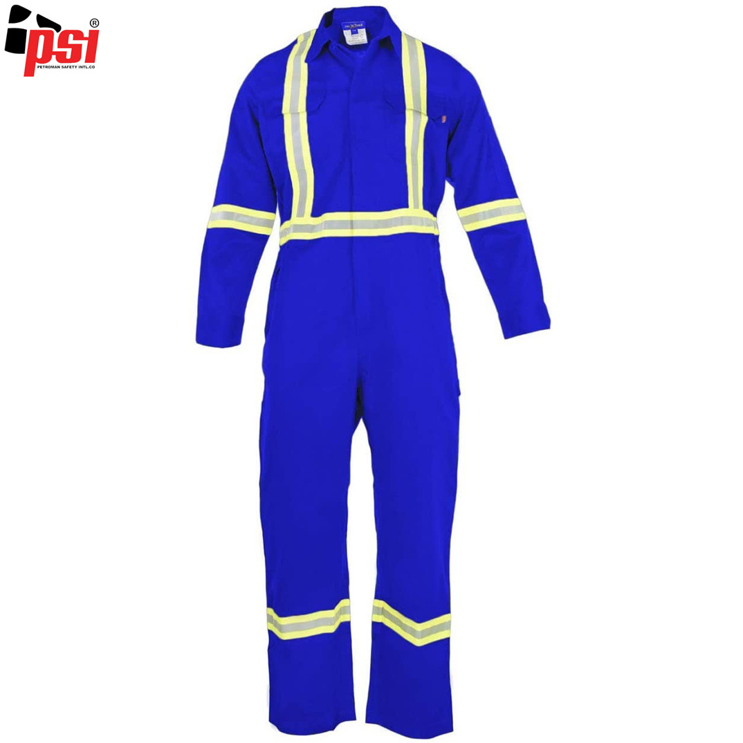 100% FR Cotton Reusable Protected Safety Working Fire Retardant Clothing With Reflective Tape for Men Coveralls