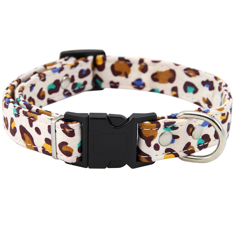 Pet leash and collar adjustable quick release star pattern printed luxury dog collar and leash set