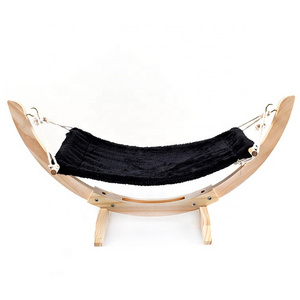 Wood cat hammock bed elevated double-sided pet furniture swing cat hammock bed