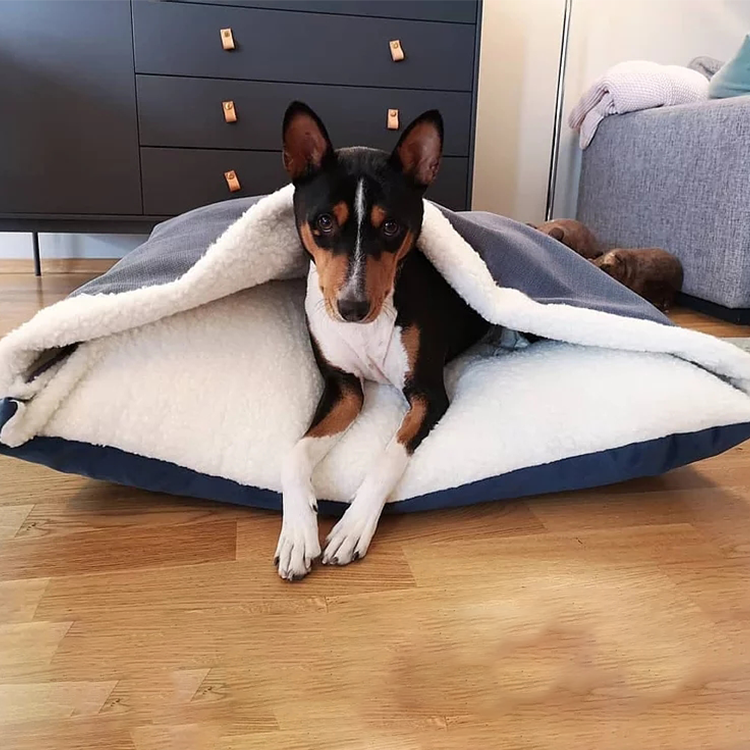 Pet cave bed burrow novelty large size comfortable fleece luxury doggy sleeping bag pet dog cave bed