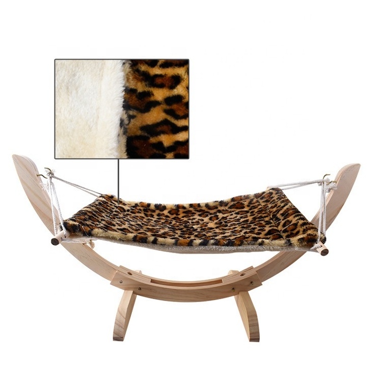 Wood cat hammock bed elevated double-sided pet furniture swing cat hammock bed