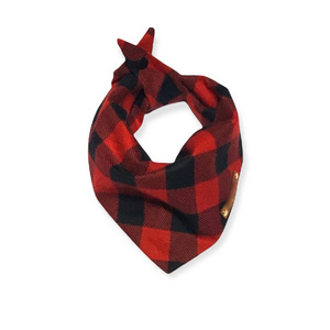 Dog bandana sublimation autumn winter popular flannel red plaid dog bandana for Christmas