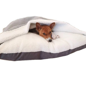 Pet cave bed burrow novelty large size comfortable fleece luxury doggy sleeping bag pet dog cave bed