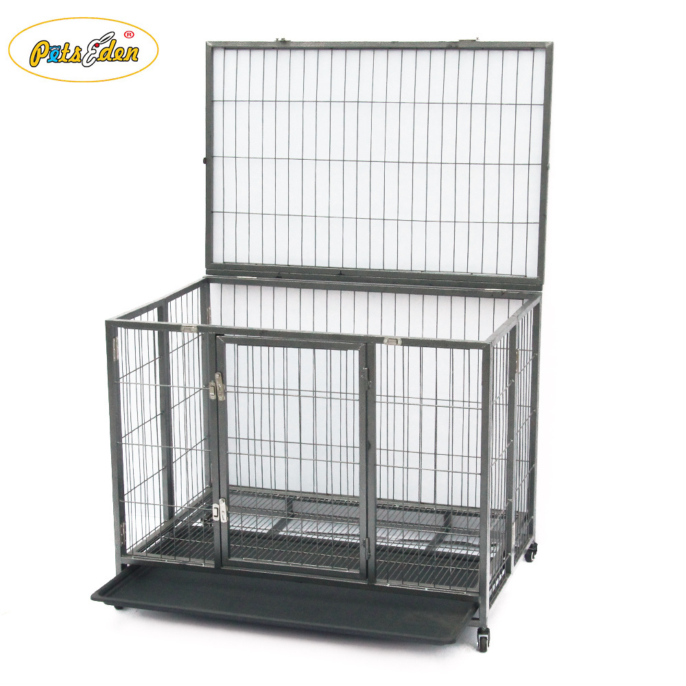 Amazing metal general dog cage slant front collapsible dog pet crate carrier