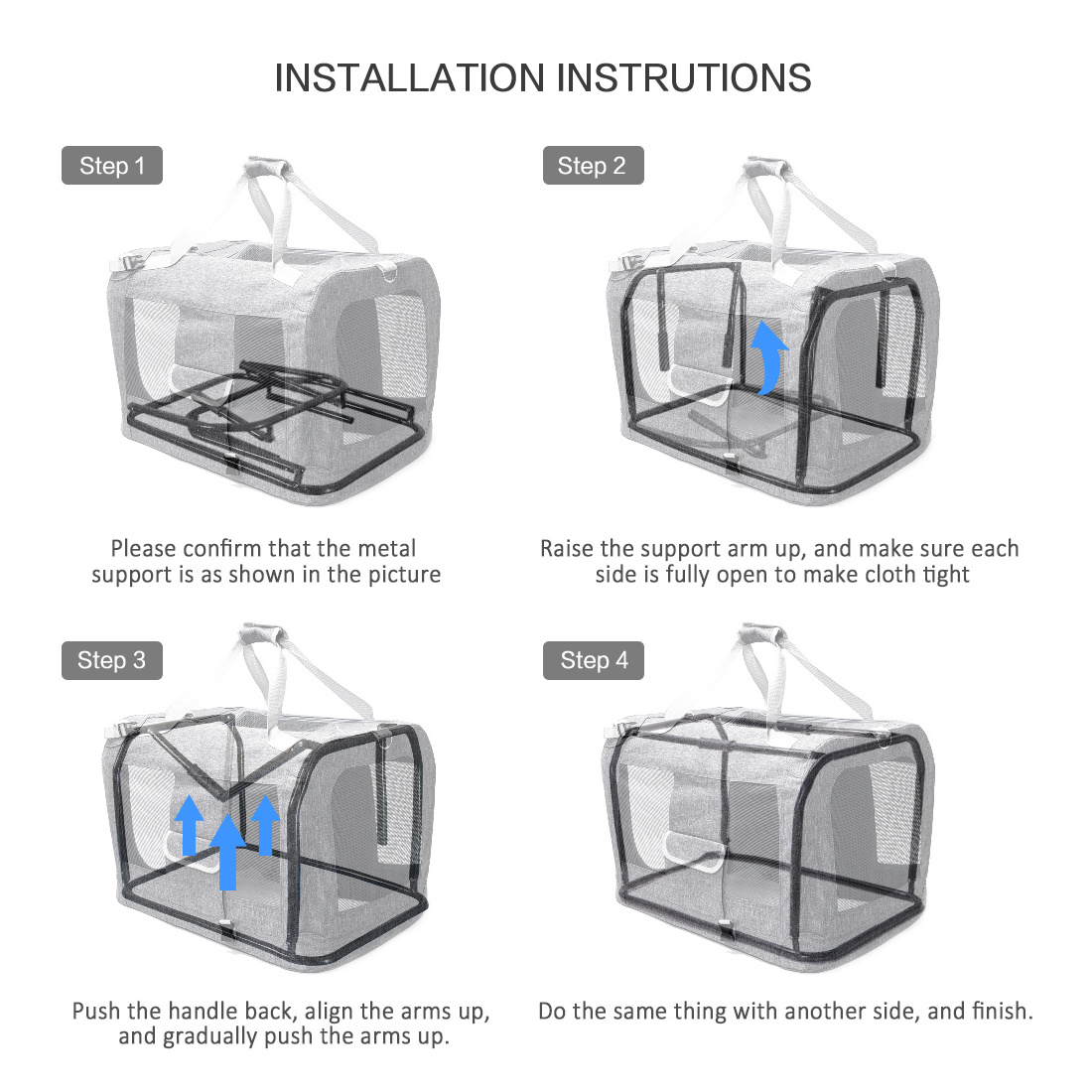 Petseek Foldable Portable Indoor and Outdoor Travel Soft-sided Pet Dog Crate Kennel Cat Carrier