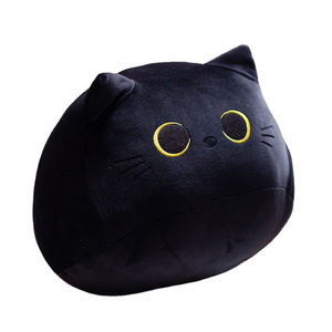 New 3D Black Cat Big Hugging Soft Plush Toy Pillow Cute kawaii Animal Stuffed Pillow Cushion Soft Cat Plush Doll toy