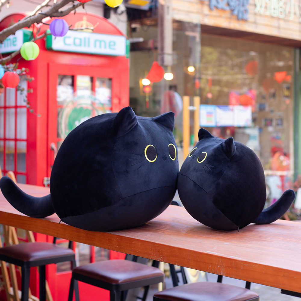 New 3D Black Cat Big Hugging Soft Plush Toy Pillow Cute kawaii Animal Stuffed Pillow Cushion Soft Cat Plush Doll toy