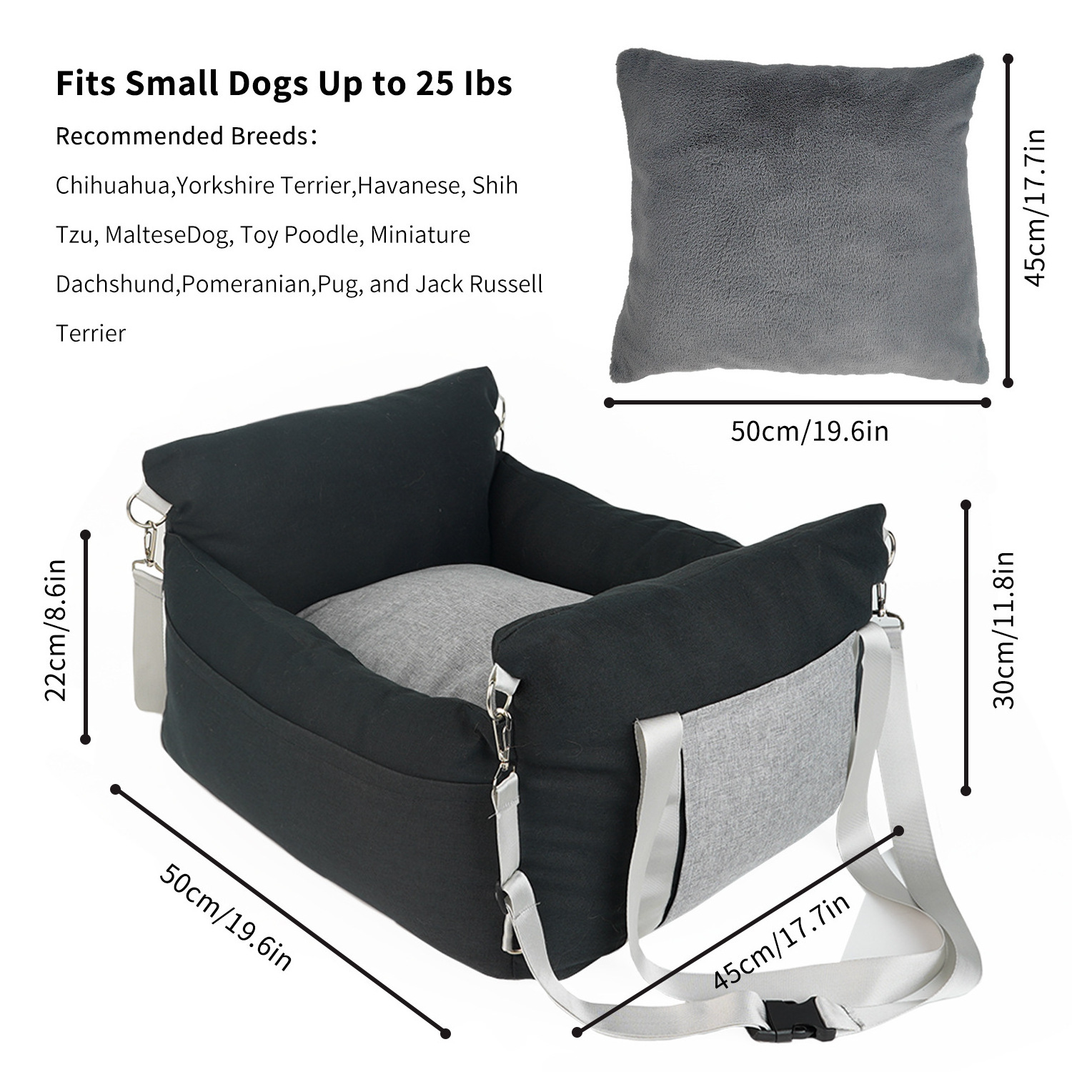 Hot Sale outdoor Washable Soft Suede Big Dog Safety Car Back Booster Seat For Large Dogs Pet Backseat Cover Travel Bed Cushion