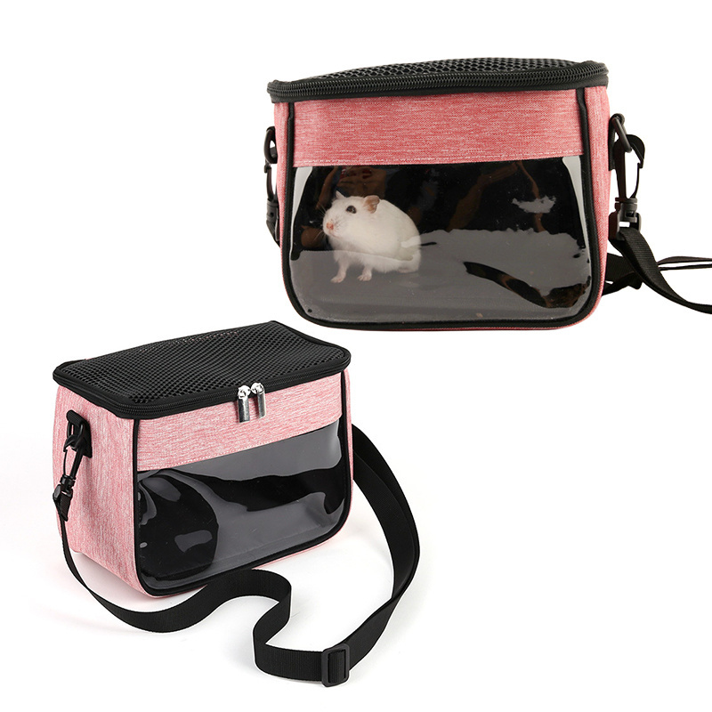 OEM Logo Portable Small Pet Outdoor Carrier Breathable Mesh Oxford Outdoor Travel Hamster Bag