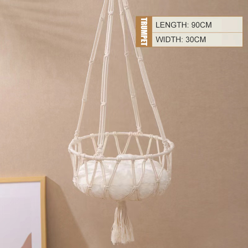 Durable Non-slip Macrame Hanging Pet Cat Swing Window Cat Hammock Pet Hanging Bed Hanging Cat Bed