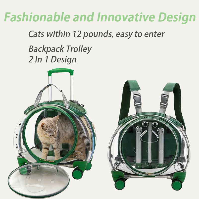 High Quality Luxury Pet Travel Carrier Dog Cat Trolley Carrier Backpack with Wheels Pet Outdoor Carrier