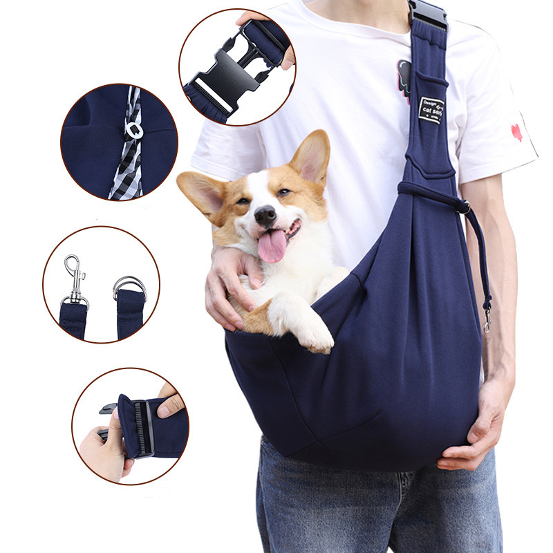 Portable Pet Carrier Bag Dog & Cat Carrier Sling Hand Free Sling with Bag Pet Outdoor Travel Sling Carrier