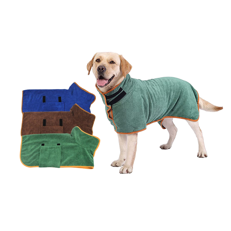 Custom Wrapped Pet Bathrobe Towel Dog Drying Coat Fast Dry Super Absorbent Pet Dog Bathrobe Pet Bathrobe