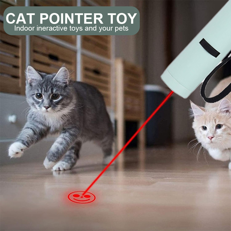 Interactive USB Recharge Pet Toy Laser Pointer with 5 Adjustable Patterns Laser Cat Teaser Toy