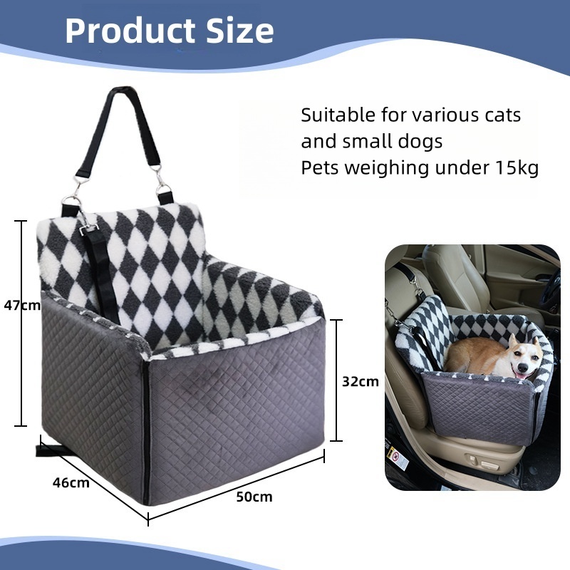 New Design Luxury Pet Car Seat for Small to Medium Dog Multifunctional Pet Seat Bed Elevated Dog Car Seat