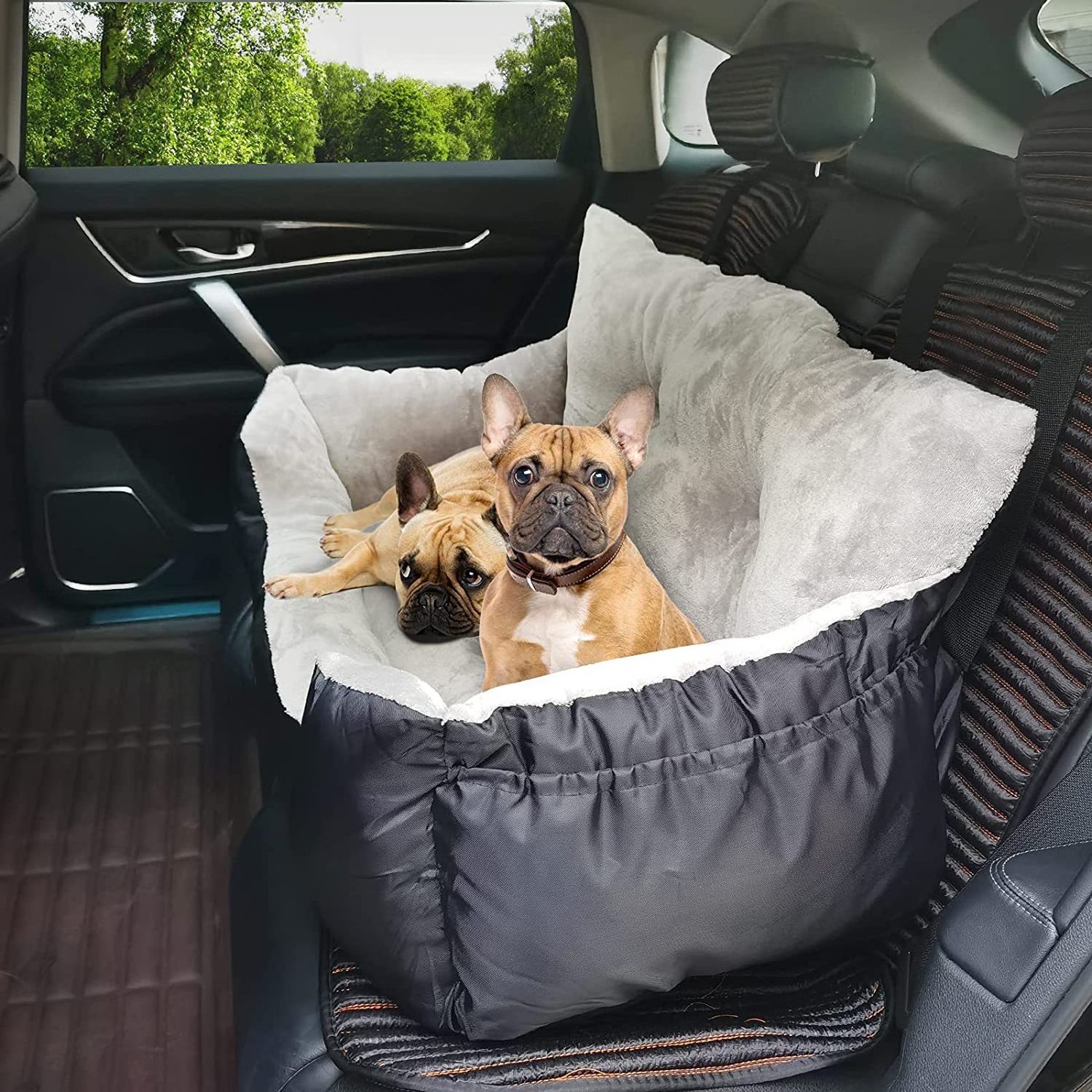 Comfortable Pet Car Seat Bed for Large Dog or 2 Small Dogs Car Back Seat Pet Travel Safety Seat Dog Carseat