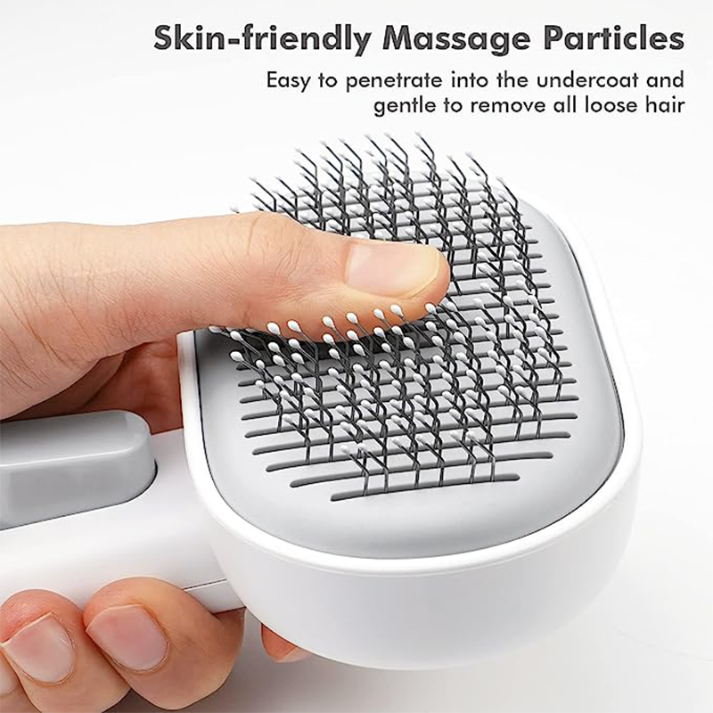 OEM Logo Pet Products Self Cleaning Pet Massage Hair Removal Brush One Click Pet Cat Dog Grooming Brush