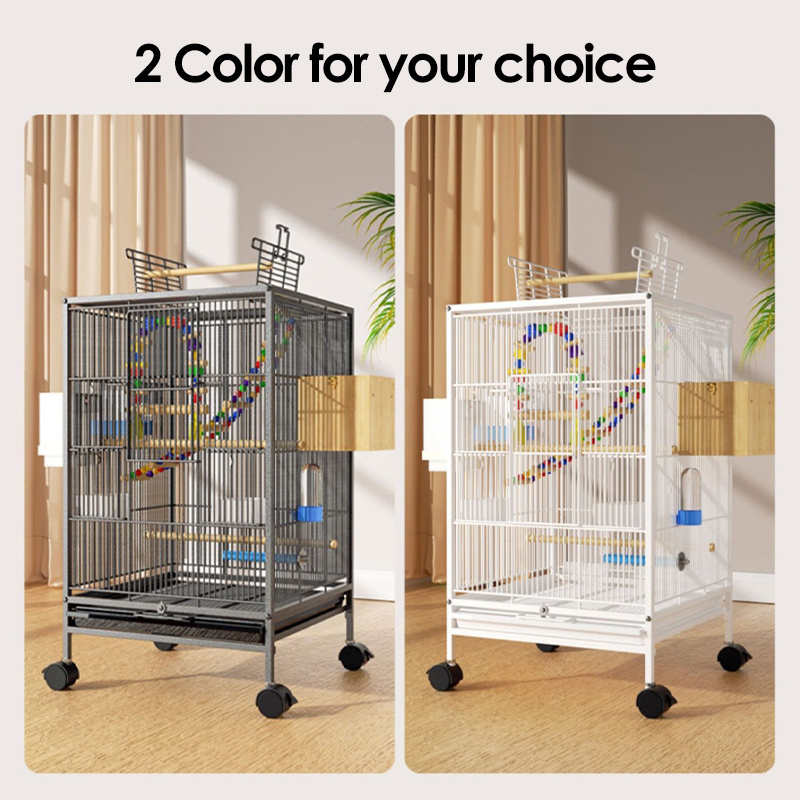 RTS anti-corrosion premium Wrought Iron Bird Cage Top Bird Swing for Parrots Birdcage Bird Stands Flight Cage