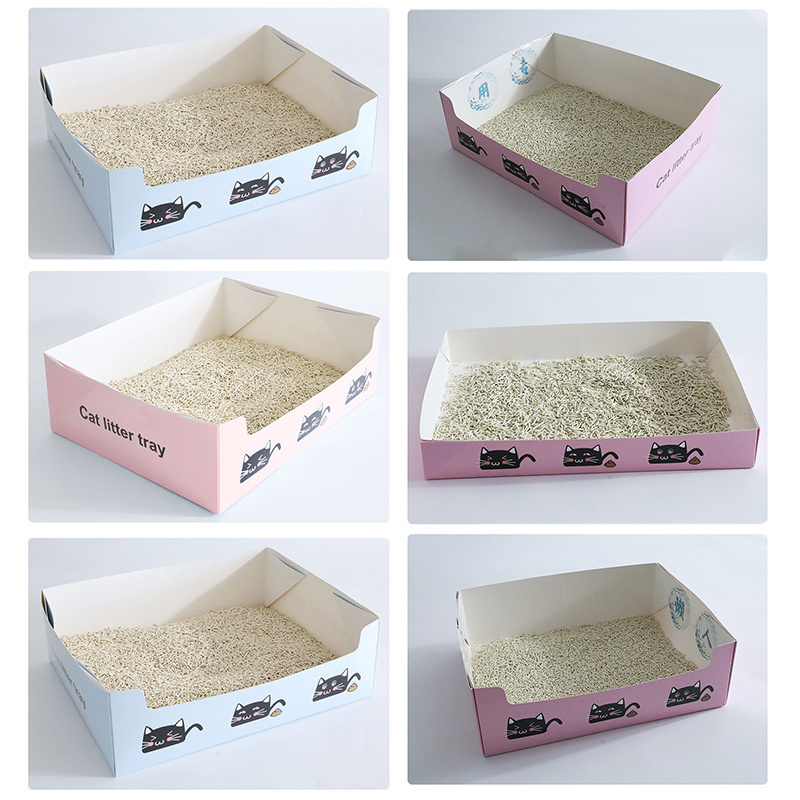 Wholesale Cheap Disposable Paper Cat Litter Box Portable Travel Cat Toilet Foldable Cat Litter Tray Box