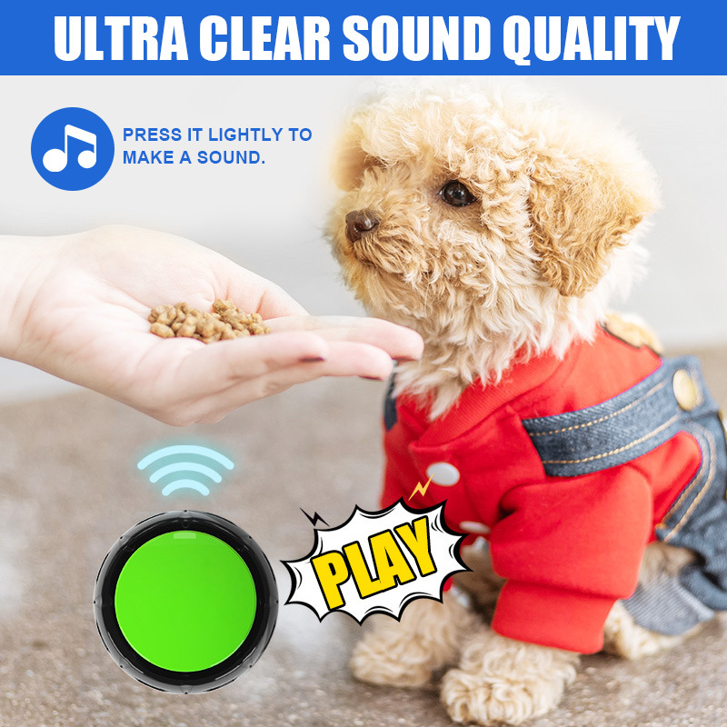 Interactive Speaker Dog communication Button Dog clicker pet Training Buzzer Dog Pet talking Buttons with sticker