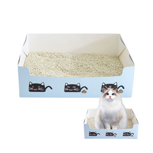 Wholesale Cheap Disposable Paper Cat Litter Box Portable Travel Cat Toilet Foldable Cat Litter Tray Box