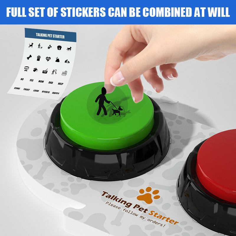 Interactive Speaker Dog communication Button Dog clicker pet Training Buzzer Dog Pet talking Buttons with sticker