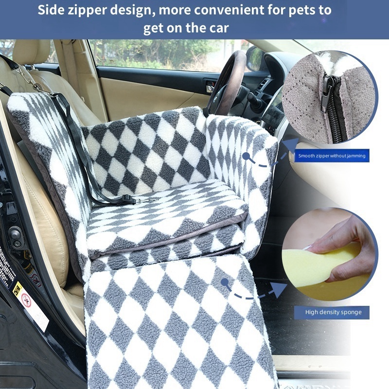 New Design Luxury Pet Car Seat for Small to Medium Dog Multifunctional Pet Seat Bed Elevated Dog Car Seat