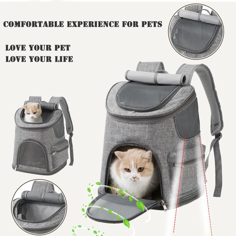 RTS Portable Pet Carriers Large Capacity Breathable Oxford Pet Travel Bag Foldable Cat Backpack