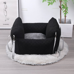 Low MOQ Dog Car Seat with Removable Cover Pet Travel Safety Seat Bed Comfortable Black Dog Booster Seat