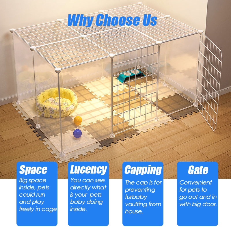 Foldable Metal Wire Dog Crate Pet Cage For Cats Dogs Small Animals 36 Inch Folding Metal Pet Cage