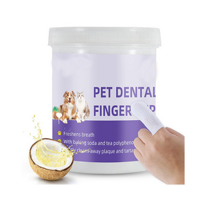 Best Selling Dog Teeth Cleaning Wipes  Customization Logo Teeth Cleaning Finger Wipes for Dogs and Cats Dental Care Finger Wipes