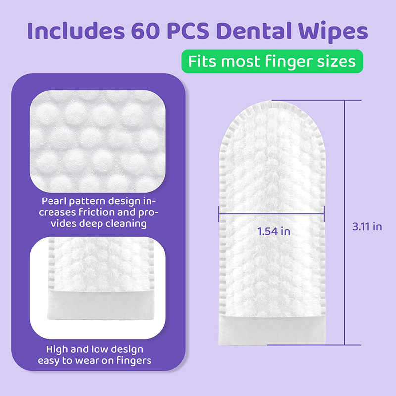 Best Selling Dog Teeth Cleaning Wipes  Customization Logo Teeth Cleaning Finger Wipes for Dogs and Cats Dental Care Finger Wipes