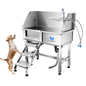 Pet supply supplies luxury 34" right door stainless steel dog pet spa bathing grooming baths bath tub tubs bathtub wash station