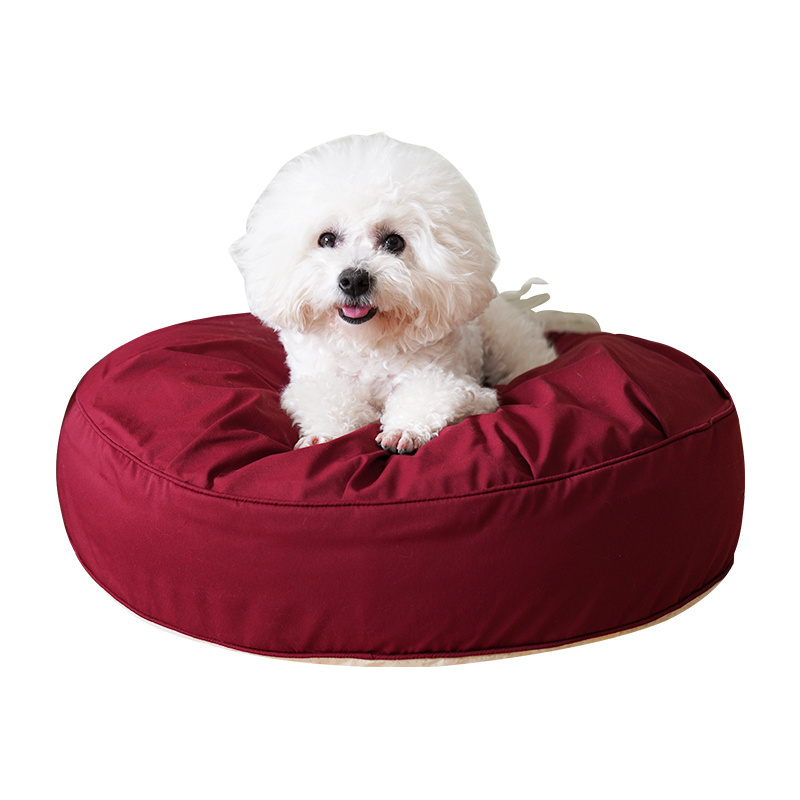 2023 pet round bed ity calming anti-anxiety nest plush  pet bed summer wholesale pet bed