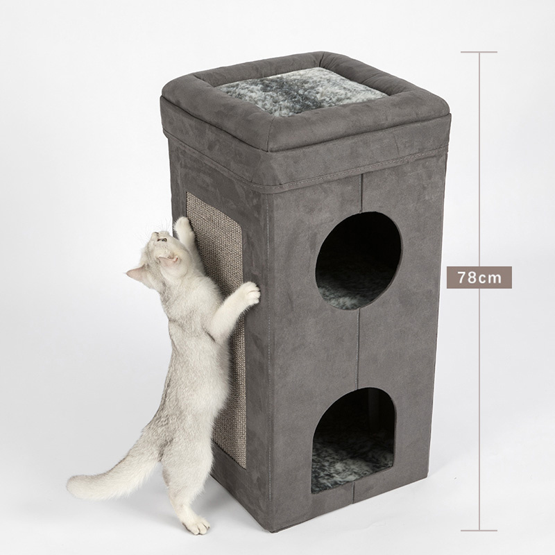 Cat crawl litter four seasons utility cat house villa fold down sit box  cat supplies tree