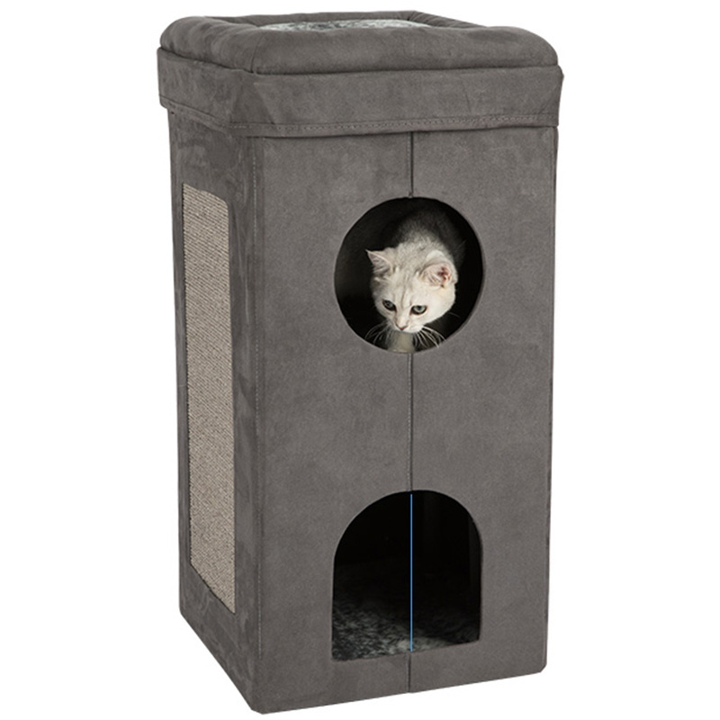 Cat crawl litter four seasons utility cat house villa fold down sit box  cat supplies tree