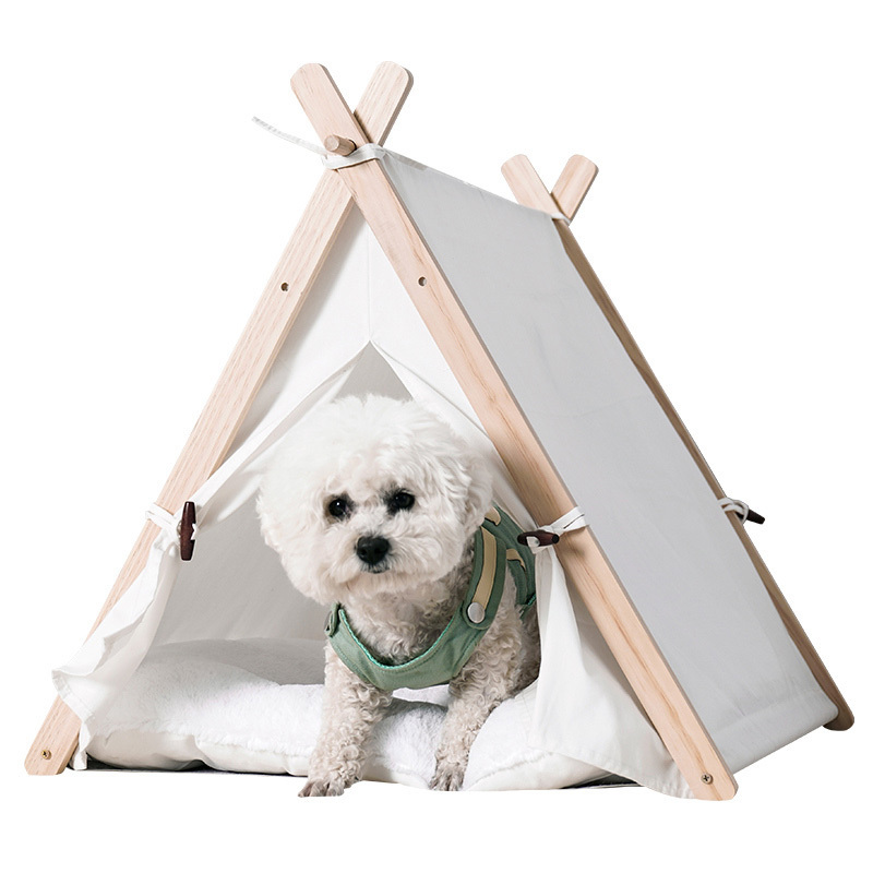 Pet Teepee Tent for Small Dogs or Cats Portable Puppy Sweet Bed Washable Dog or Cat Houses with Cushion