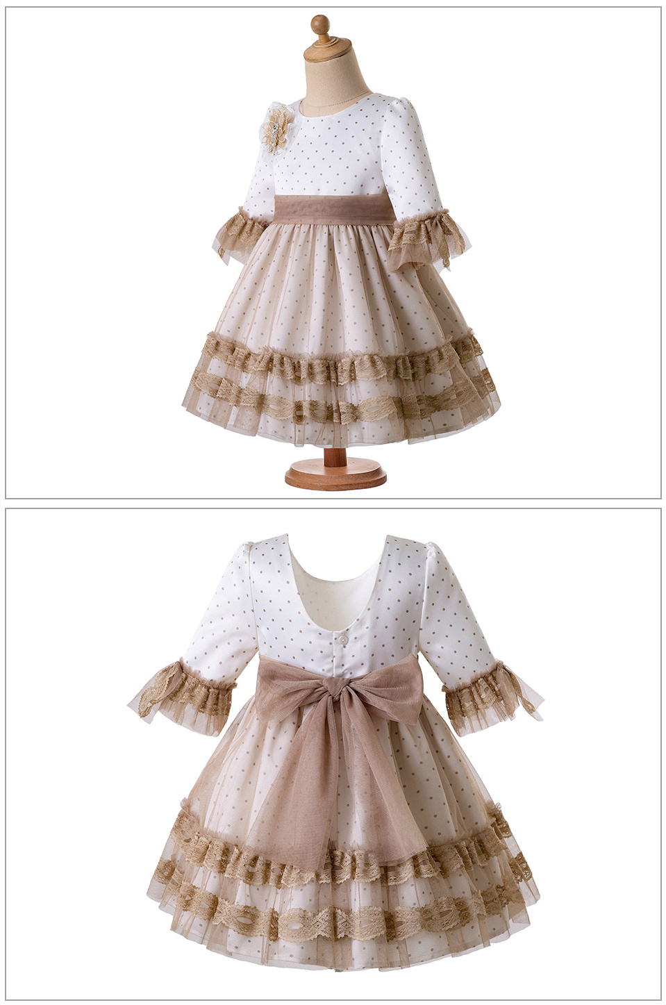 OEM Pettigirl Birthday Dresses For Girls With Lace Tulle Communion Ceremony Children White Dress