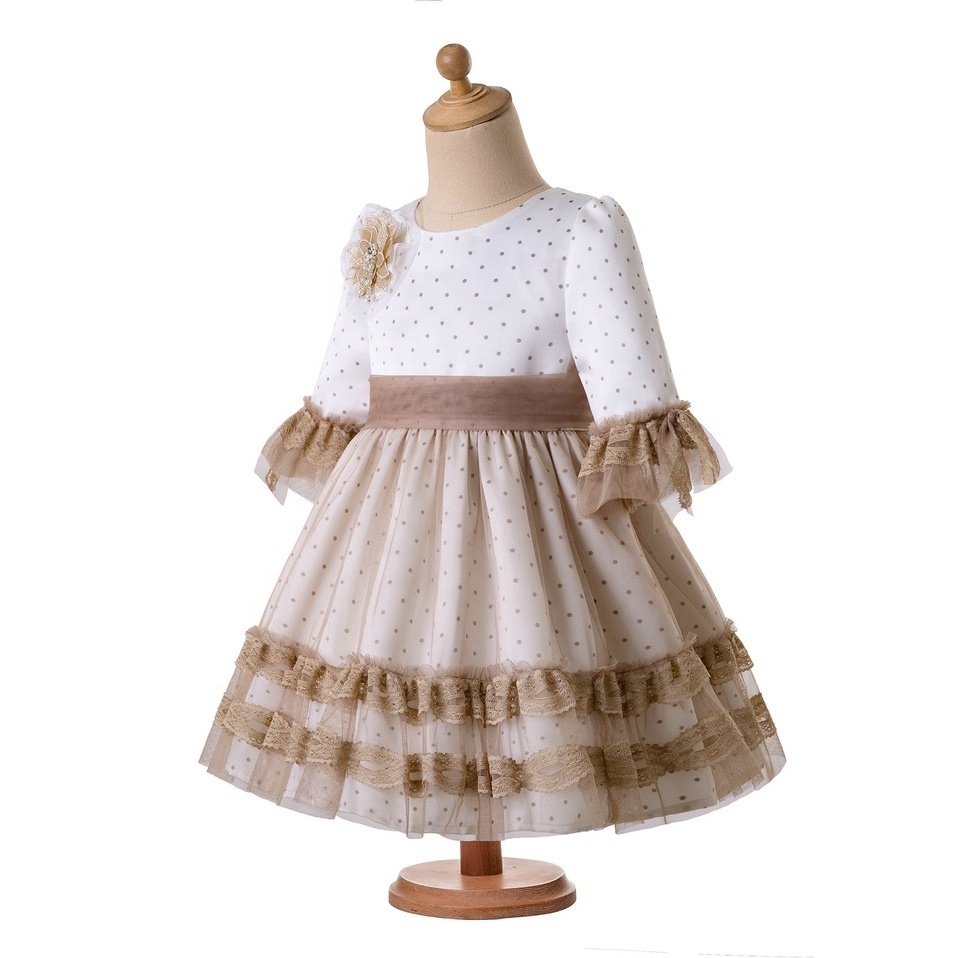 OEM Pettigirl Birthday Dresses For Girls With Lace Tulle Communion Ceremony Children White Dress