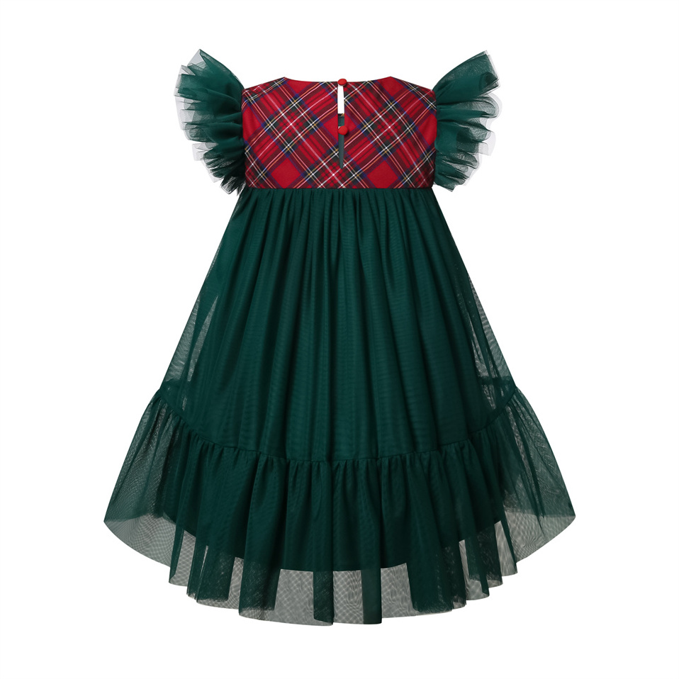 Pettigirl 2024 New Christmas Children Infant Green Soft Tulle Elegant Princess Dresses For Girls 2-12Y 1BAG=1PCS