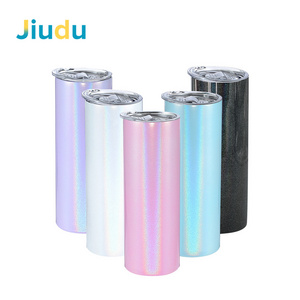 US Warehouse 20 oz Cups Double Wall Stainless Steel Skinny Straight Blanks Sublimation Tumblers Sublimation Holographic